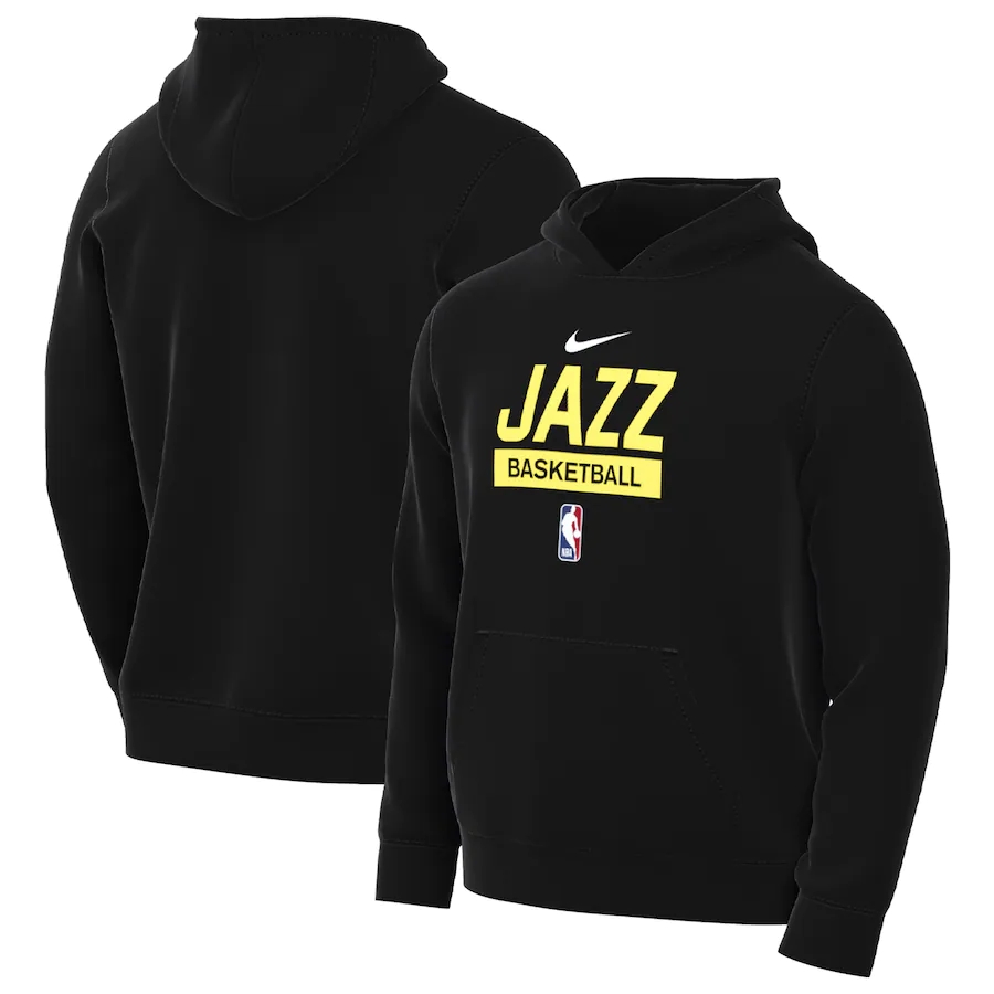 Men's Utah Jazz Black Spotlight Fleece Overhead Hoodie